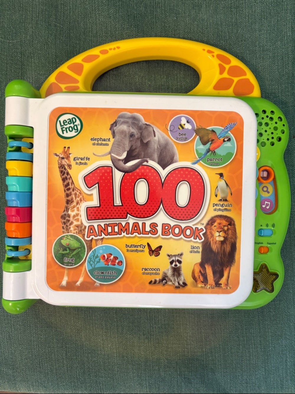 LeapFrog 100 Animals Book - Orange & Green Interactive Learning Toy